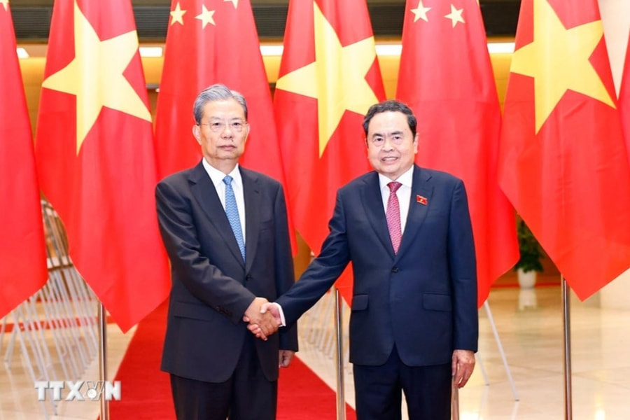 Chủ tịch Quốc hội Trần Thanh Mẫn hội đàm với Ủy viên trưởng Nhân đại toàn quốc Trung Quốc