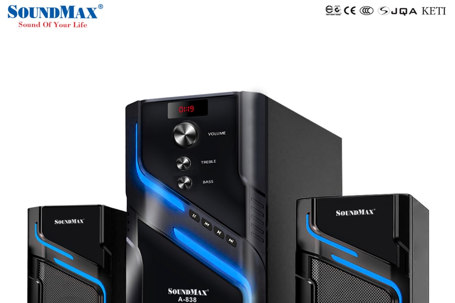 SoundMax A-838: Loa 2.1 gọn gàng, hiện đại, kết nối đa năng