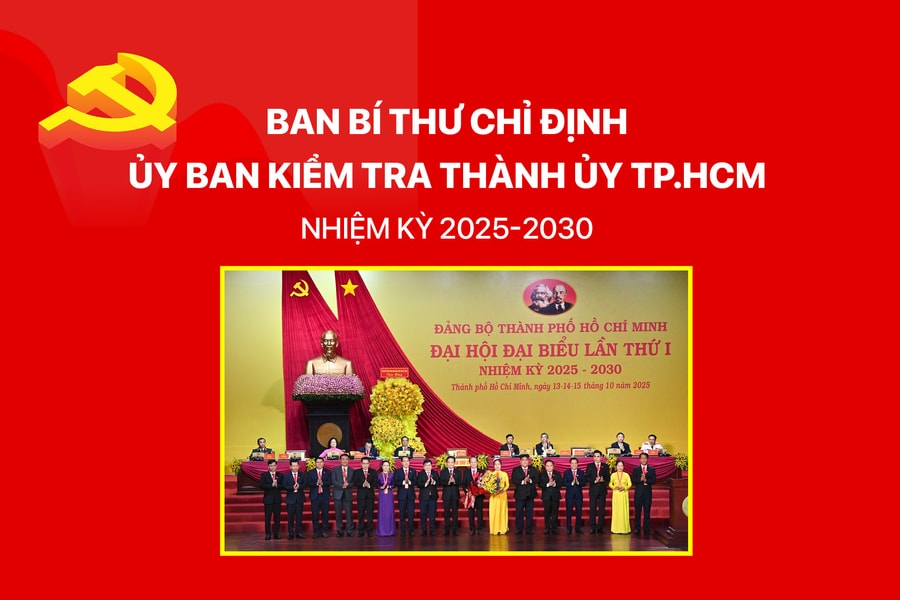 Ban Bí thư chỉ định Ủy ban Kiểm tra Thành ủy TP.HCM nhiệm kỳ 2025 - 2030