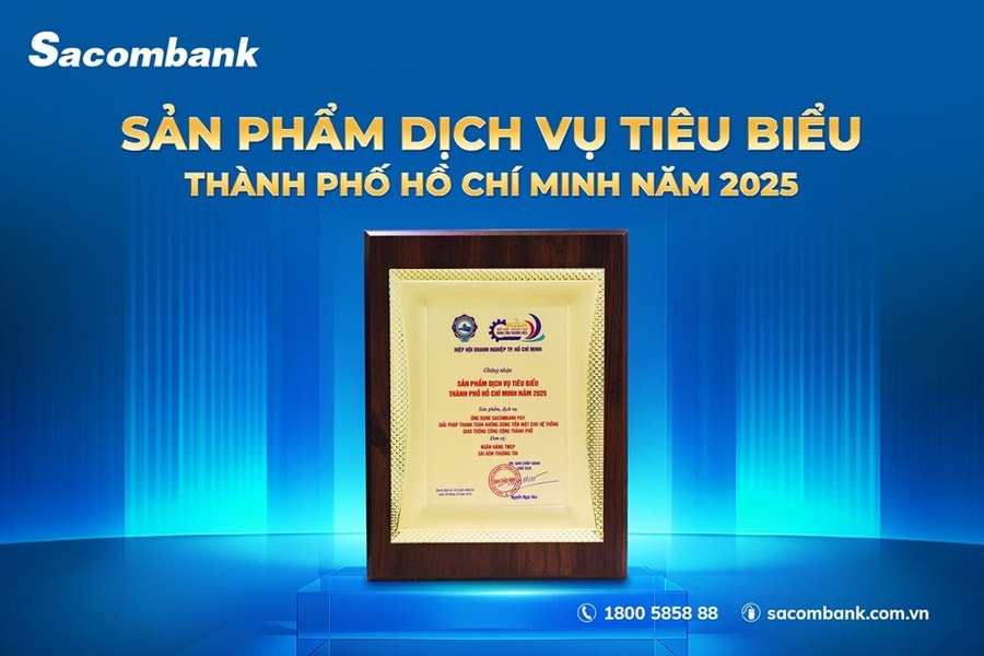 Sacombank lần thứ 3 được vinh danh “Sản phẩm - Dịch vụ tiêu biểu TP.HCM”