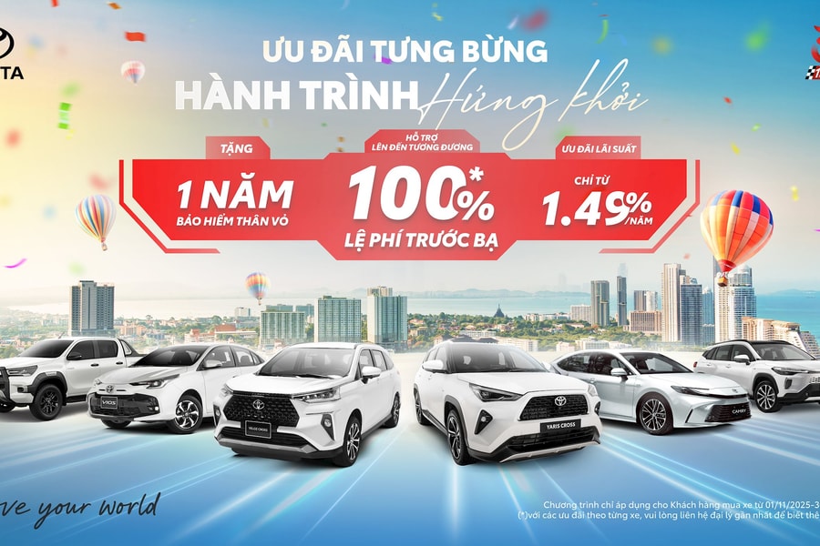 Toyota ưu đãi lớn mùa lễ hội, tiết kiệm đến hơn 150 triệu đồng