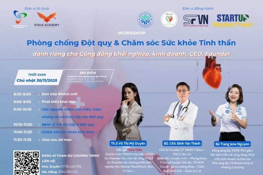Sắp diễn ra Workshop phòng chống đột quỵ & chăm sóc sức khỏe tinh thần