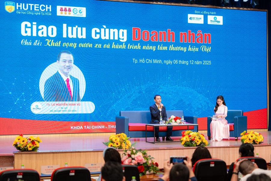 Doanh nhân truyền cảm hứng khát vọng thương hiệu Việt cho sinh viên HUTECH