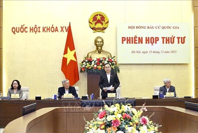 Chủ tịch Quốc hội Trần Thanh Mẫn chủ trì Phiên họp thứ tư của Hội đồng Bầu cử quốc gia