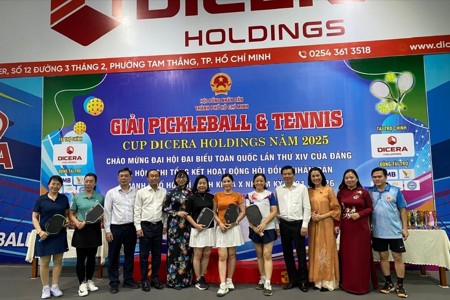 Lan tỏa tinh thần thể thao tại Giải Pickleball và Giao lưu Tennis Cúp DICERA Holdings 2025
