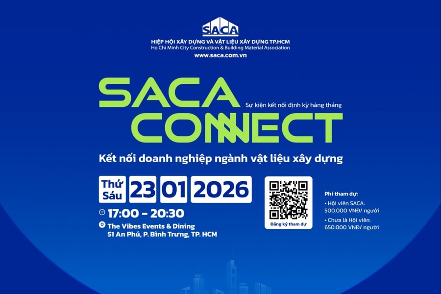 Sắp diễn ra chương trình SACA Connect với chủ đề "Kết nối doanh nghiệp ngành vật liệu xây dựng"