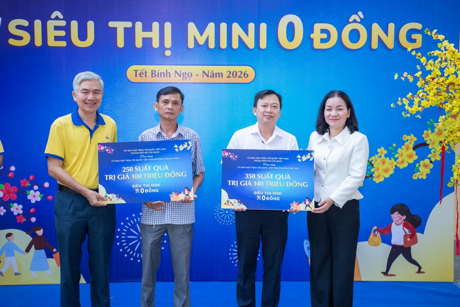Siêu thị mini 0 đồng hỗ trợ 15.000 người dân khó khăn dịp Tết 2026