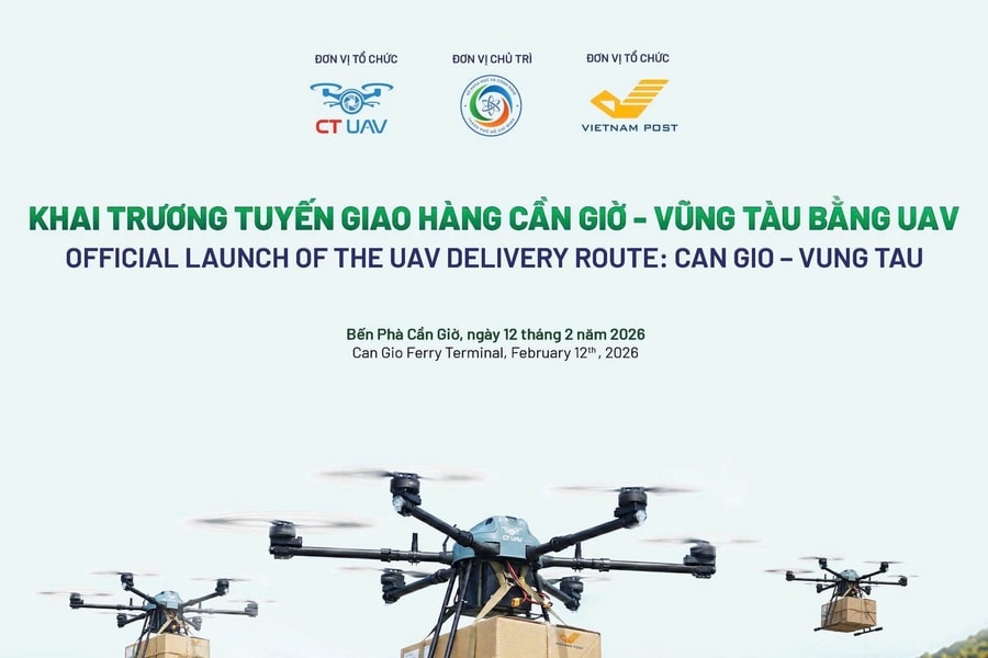 TP.HCM chính thức vận hành tuyến bưu chính UAV vượt biển Cần Giờ - Vũng Tàu