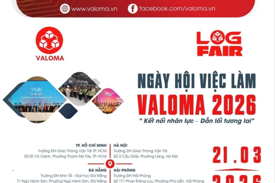 Sắp diễn ra Ngày hội việc làm logistics VALOMA LOGFAIR 2026 tại 5 địa phương