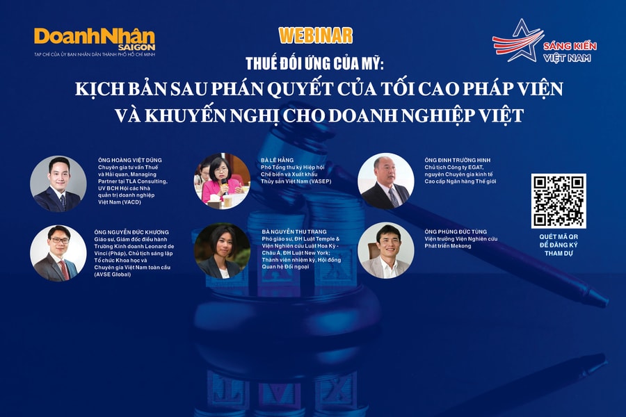 Mời tham dự webinar "Thuế đối ứng của Mỹ: Kịch bản sau phán quyết của Tối cao Pháp viện và khuyến nghị cho doanh nghiệp Việt"