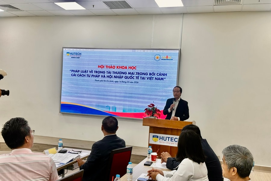 HUTECH tổ chức hội thảo khoa học về pháp luật trọng tài thương mại quốc tế
