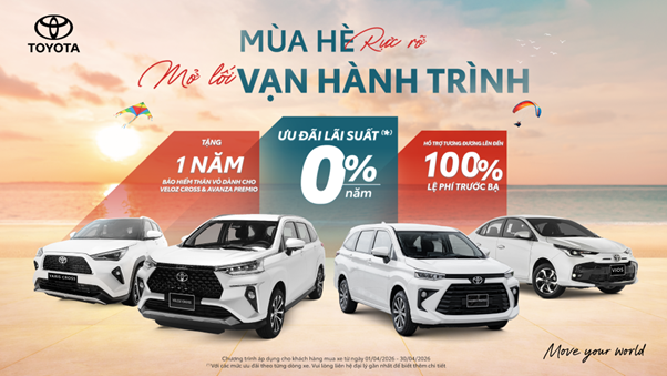 Toyota duy trì sức mua với chương trình ưu đãi lớn trong tháng 4