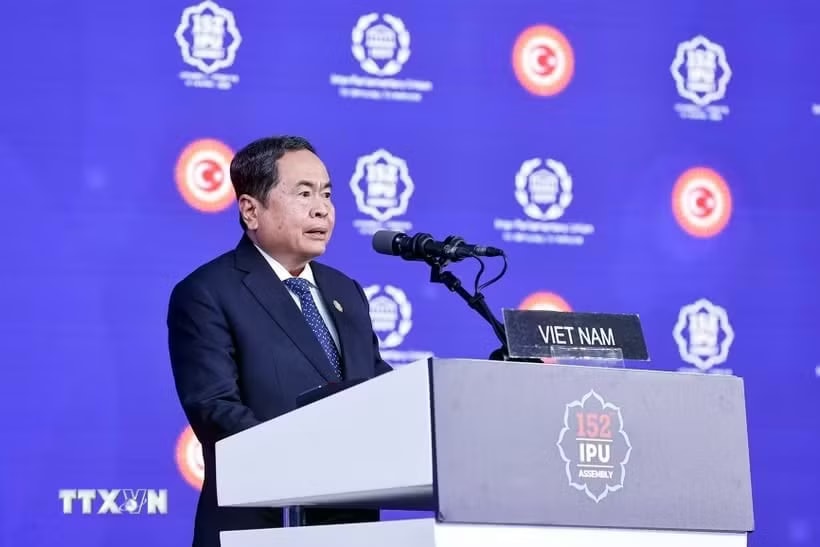 Chủ tịch Quốc hội Trần Thanh Mẫn phát biểu tại Đại hội đồng Liên minh Nghị viện Thế giới