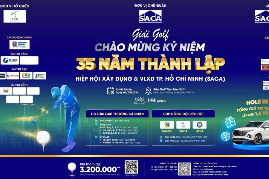Sắp diễn ra Giải Golf chào mừng 35 năm thành lập SACA
