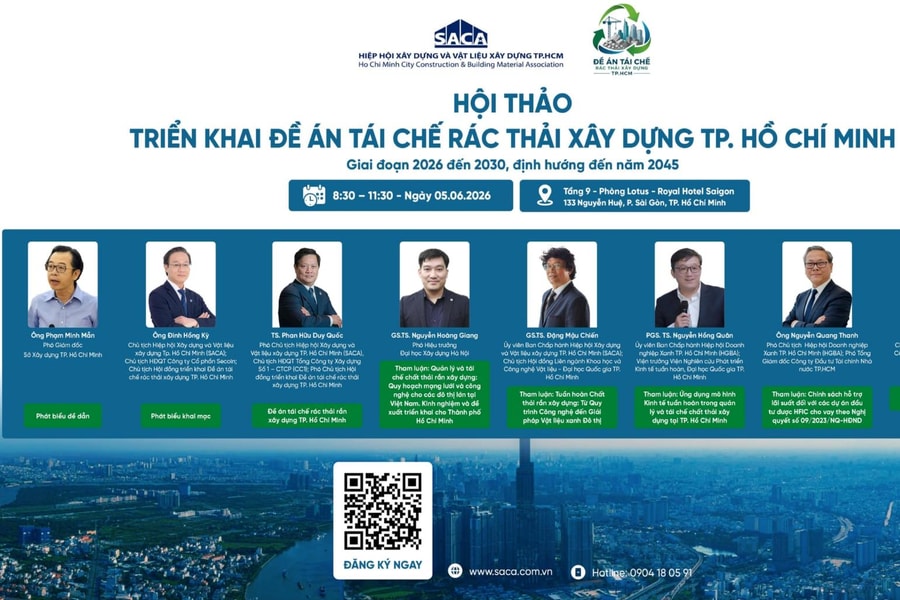 Sắp diễn ra hội thảo triển khai Đề án tái chế rác thải xây dựng TP.HCM giai đoạn 2026 - 2030