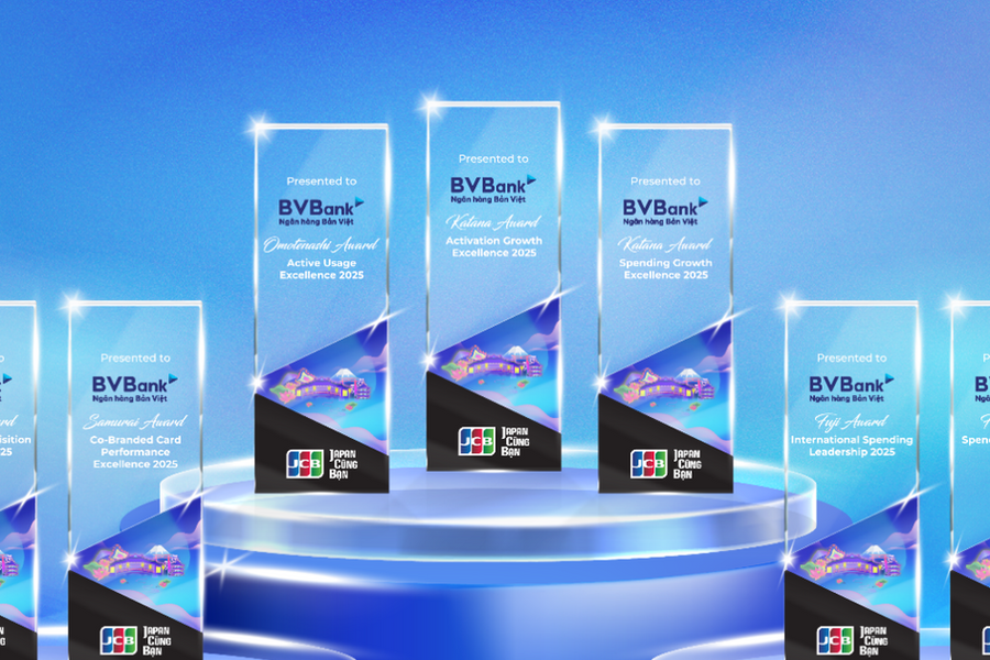 Dẫn đầu phát hành & chi tiêu thẻ JCB - BVBank ghi dấu ấn hoạt động thẻ 2025 với 7 giải thưởng quan trọng